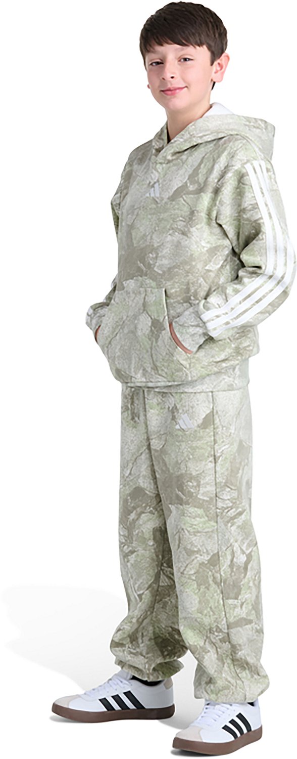 adidas Boys' All Over Print 3-Stripe Rock Camo Hoodie - view number 4