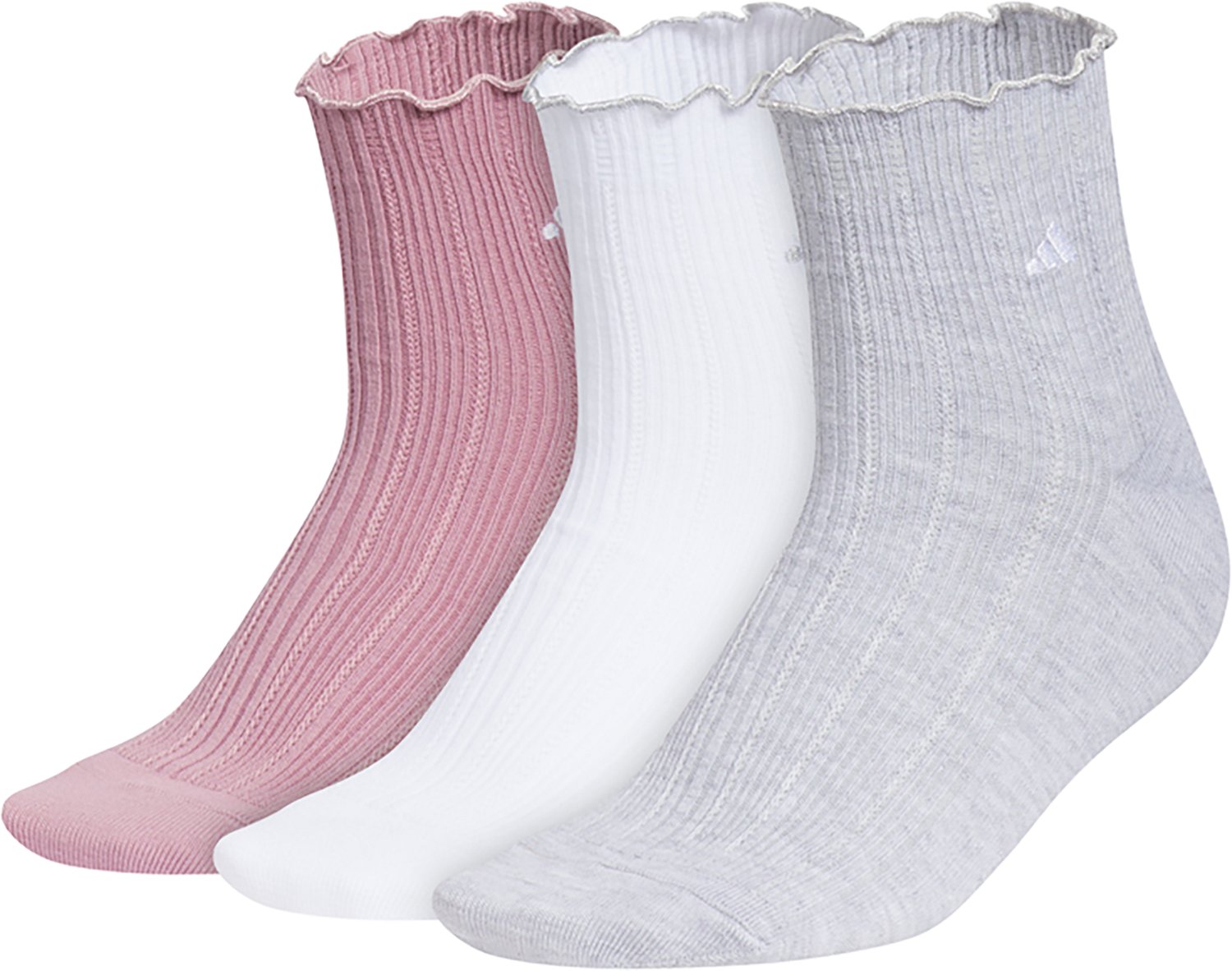 adidas Women's Performance Ruffle Quarter Socks 3-Pack
