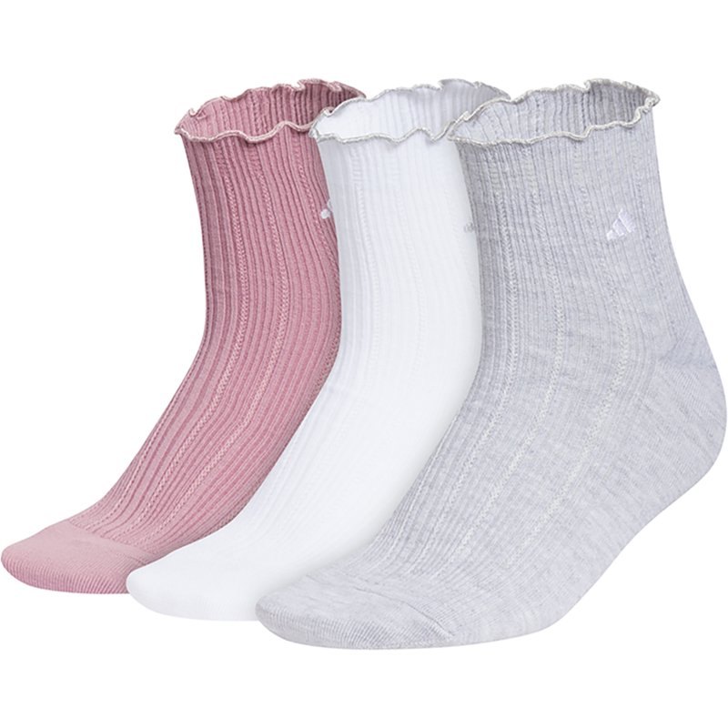 adidas Women's Lifestyle Superlite Quarter Socks, 3-Pack - Light Purple