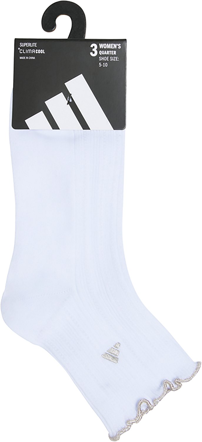 adidas Women's Performance Ruffle Quarter Socks 3-Pack - view number 6