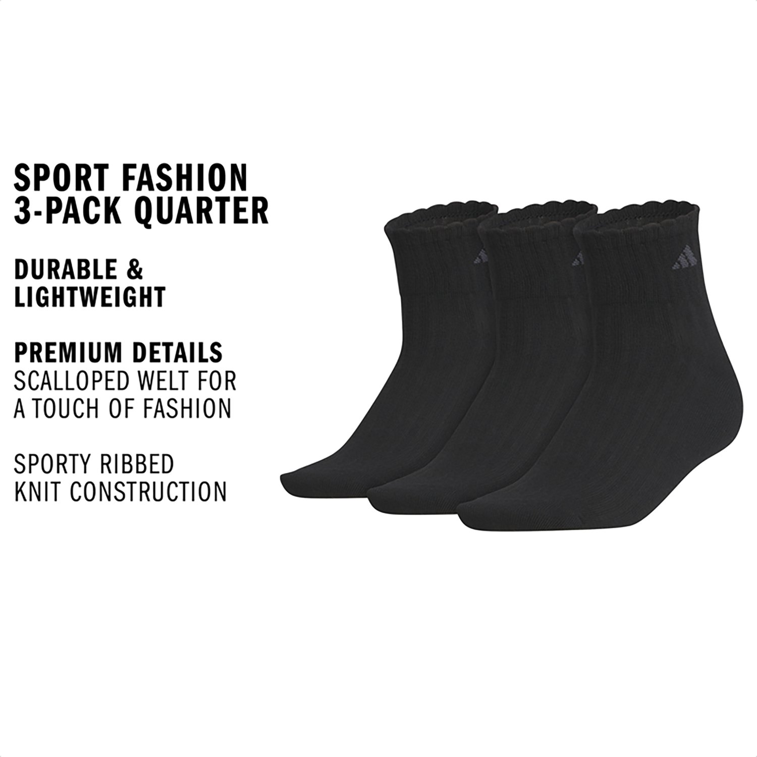 adidas Sport Fashion Training Quarter Socks 3 Pack - view number 2