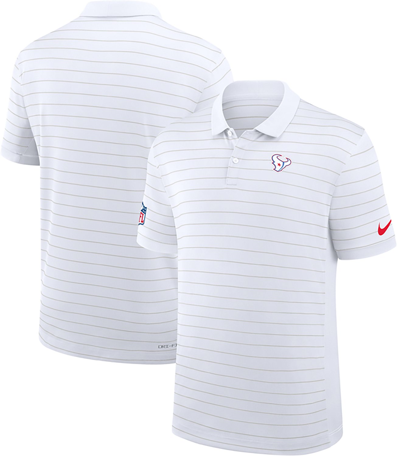 Nike Men's Houston Texans Rivalries Dri-FIT Victory Striped Polo Shirt