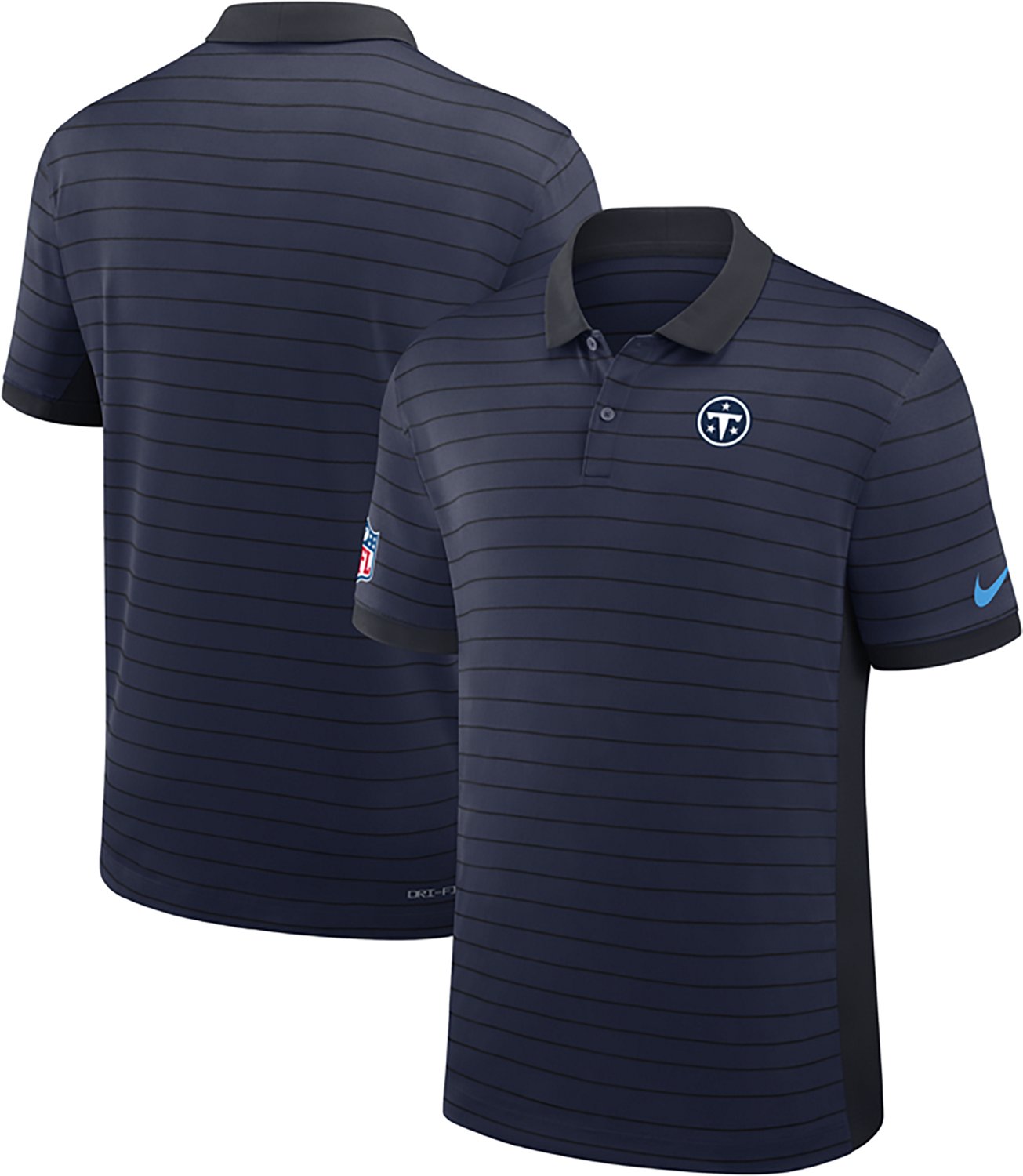 Nike Men's Tennessee Titans Rivalries Dri-FIT Victory Striped Polo Shirt