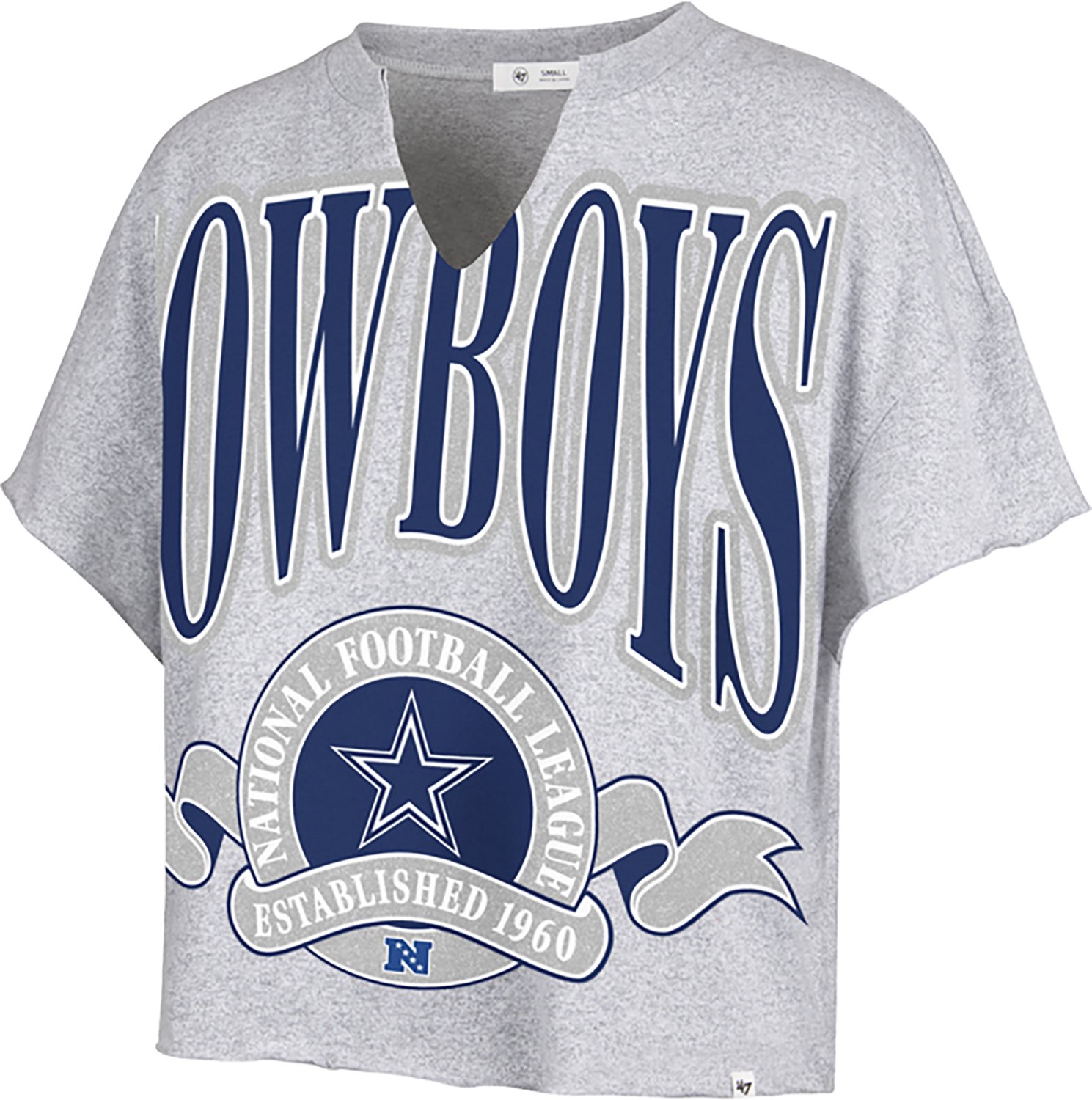 '47 Dallas Cowboys Women's Banners Out Oversized Notch Neck Graphic T-shirt