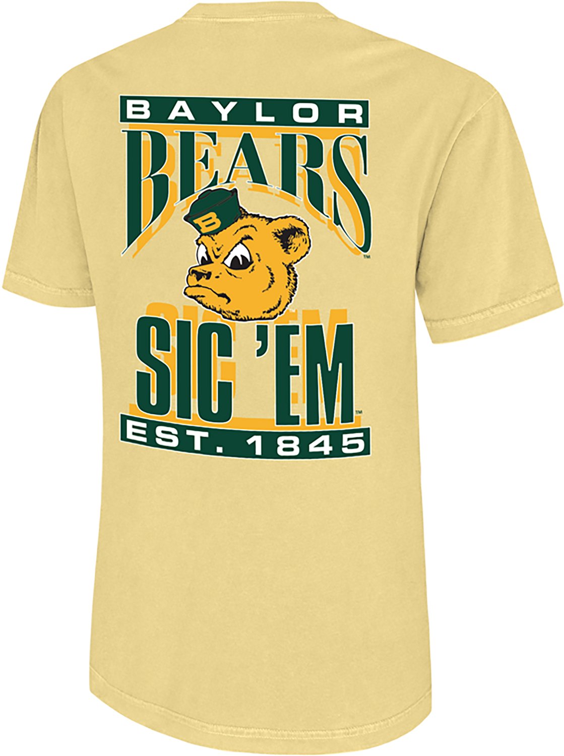 WILDCAT RETRO Men's Baylor University Sailor Mascot Arch Graphic T-shirt - view number 3