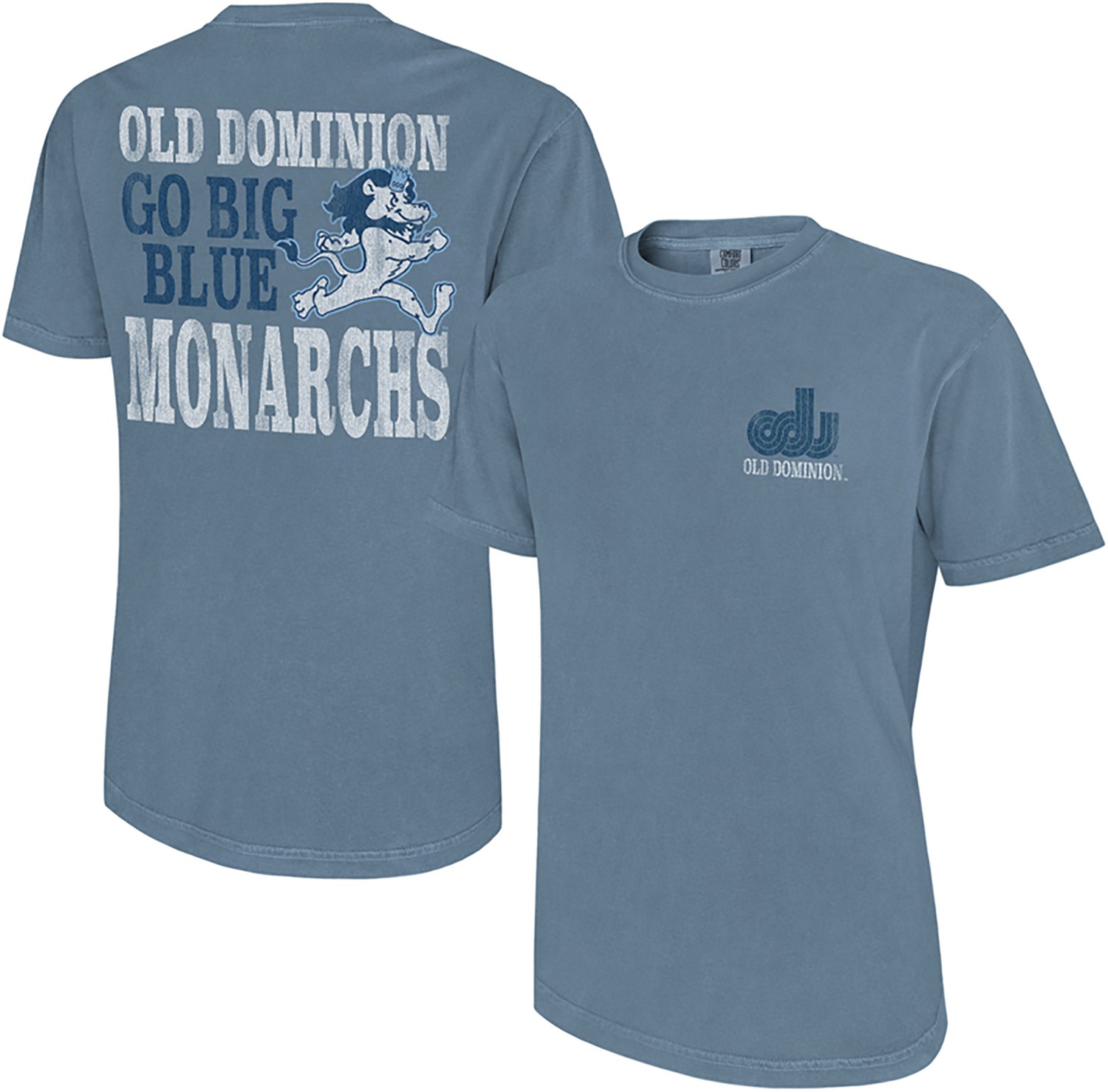 WILDCAT RETRO Men's Old Dominion University Go Big Blue Mascot Graphic T-shirt