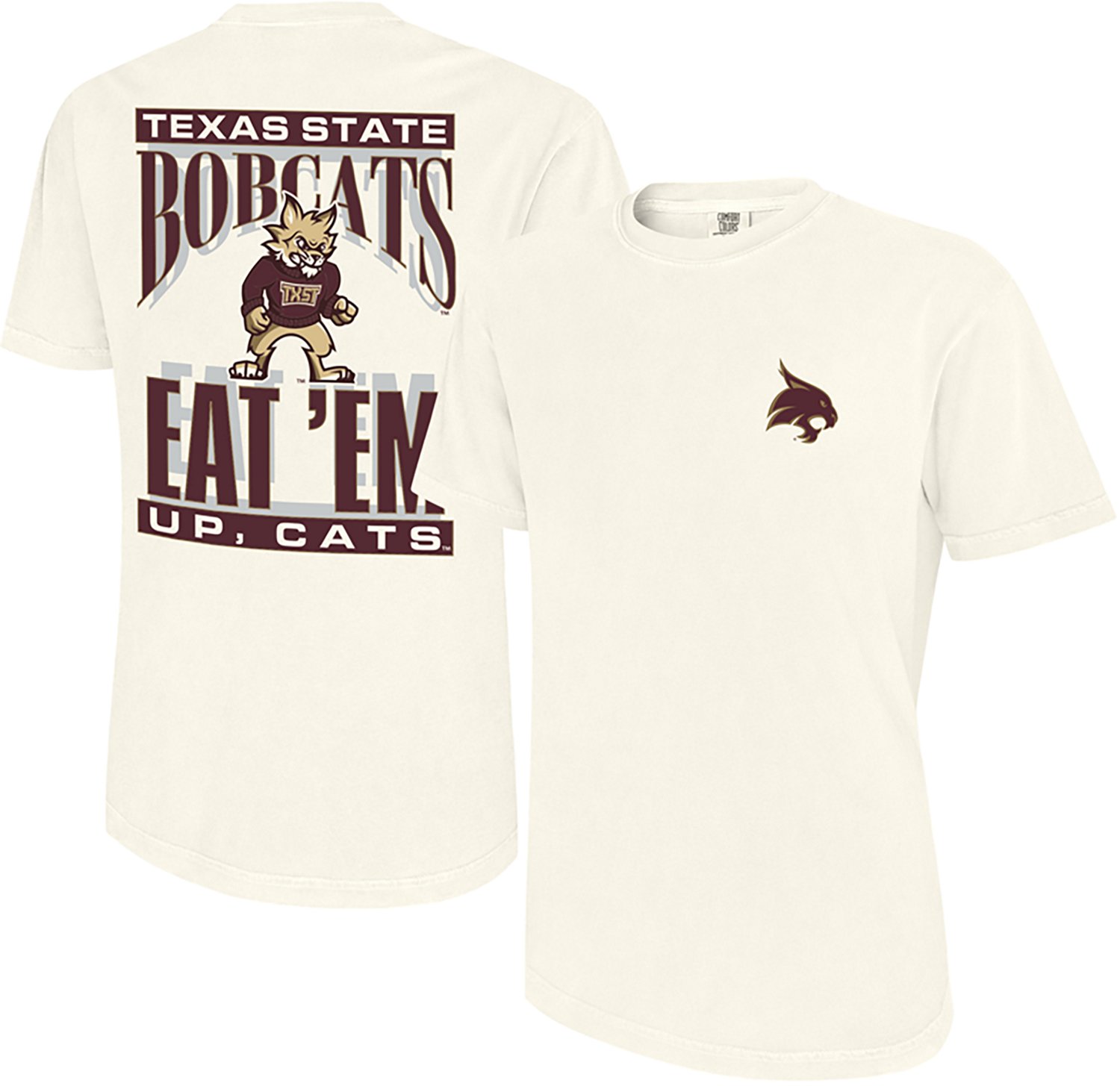 WILDCAT RETRO Men's Texas State University School Arch Mascot Graphic T-shirt