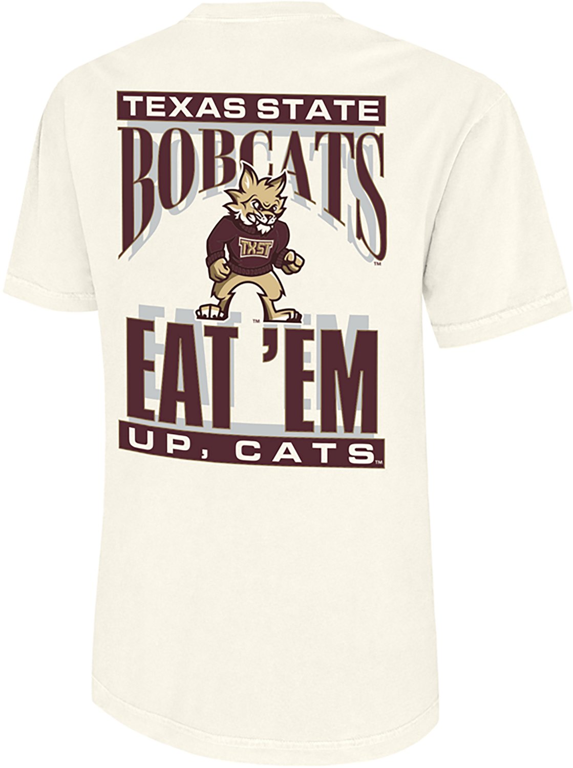 WILDCAT RETRO Men's Texas State University School Arch Mascot Graphic T-shirt - view number 3