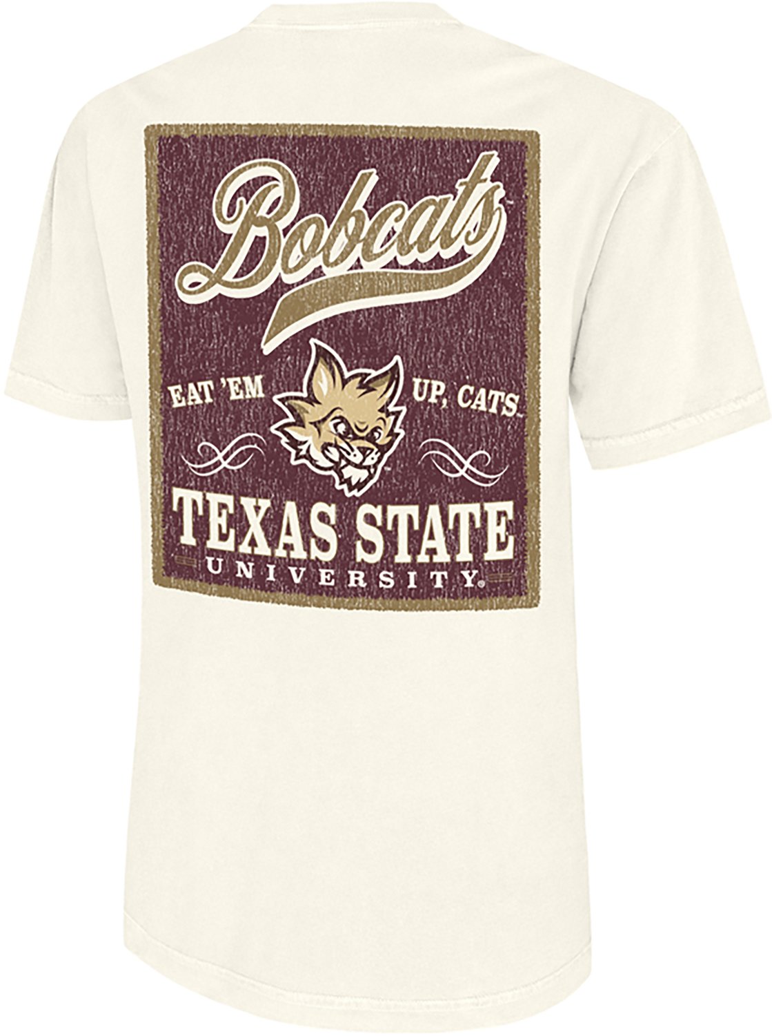 WILDCAT RETRO Men's Texas State University Script Tail Patch Graphic T-shirt - view number 3