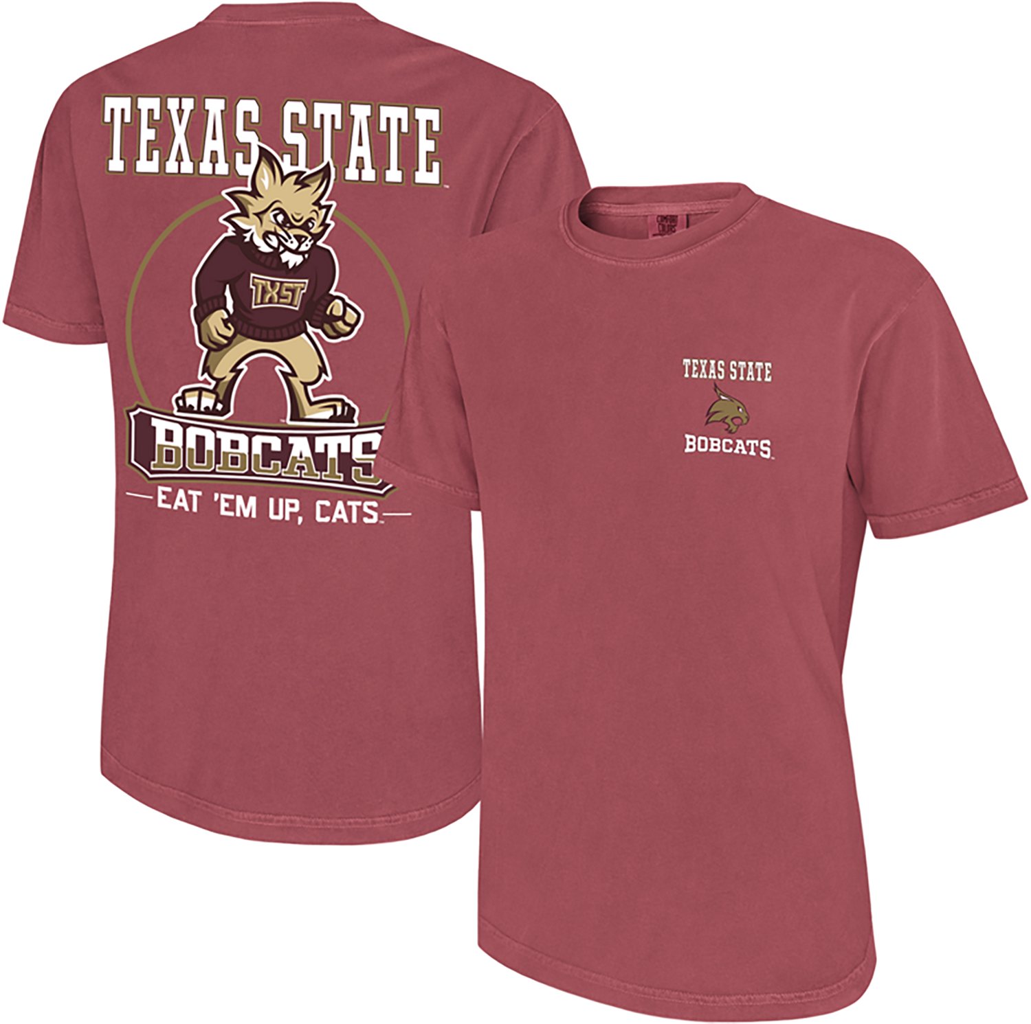 WILDCAT RETRO Men's Texas State University Mascot Circle Graphic T-shirt