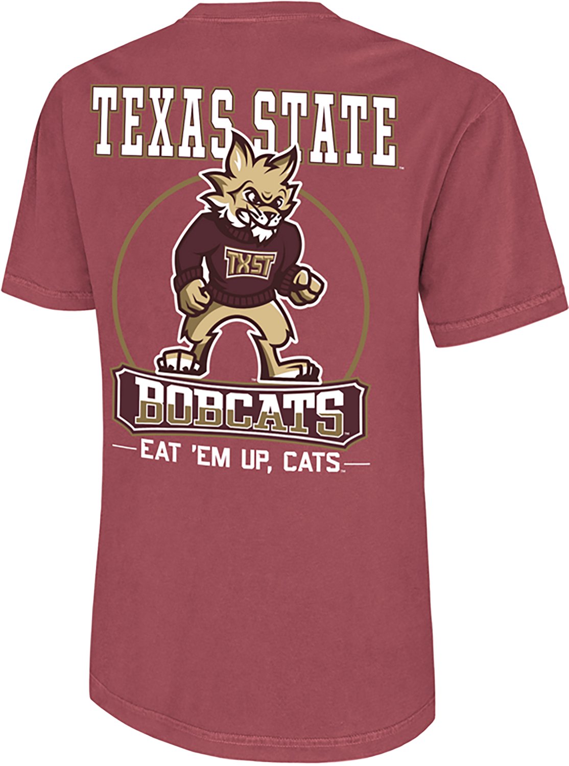 WILDCAT RETRO Men's Texas State University Mascot Circle Graphic T-shirt