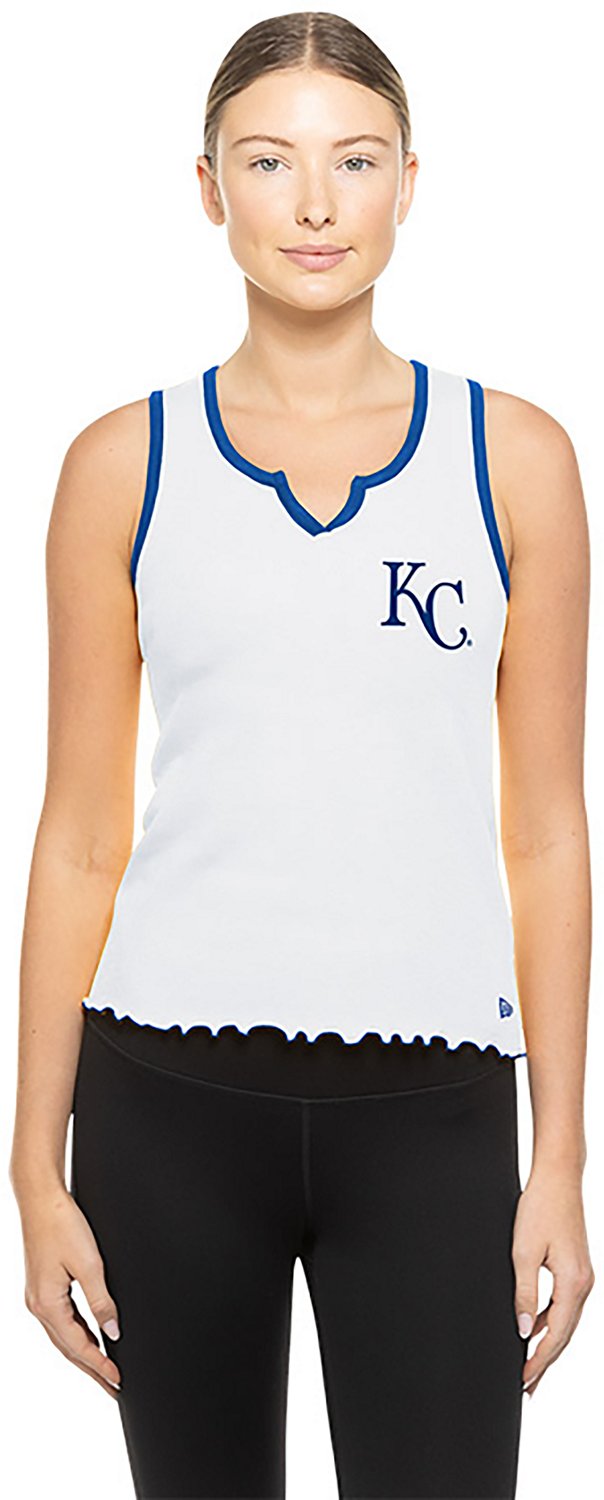 New Era Women's Kansas City Royals V-Notch Lettuce Hem Tank Top