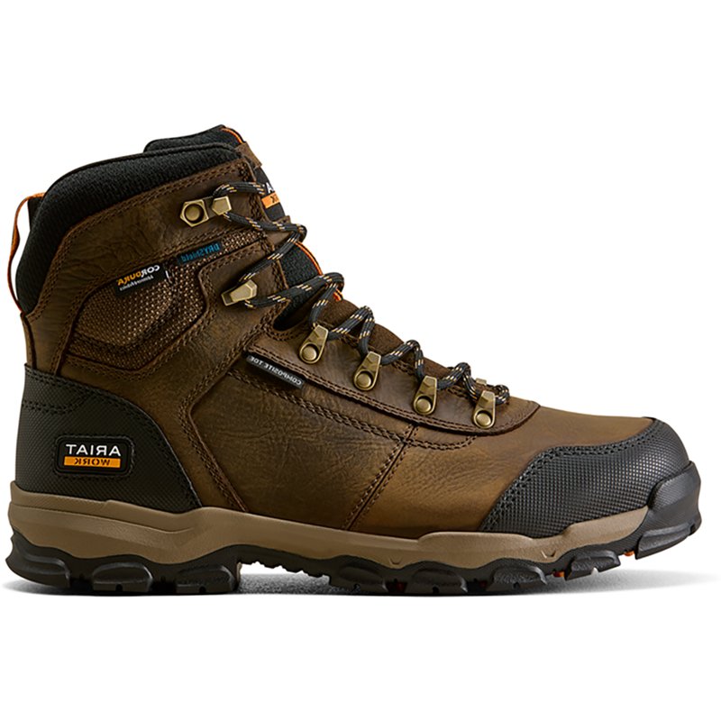Men's Stryker Neo 6" Waterproof Composite Toe Work Boots in Dark Brown Full-Grain Leather, Size: M 7.5/ W 9 D / Medium by Ariat