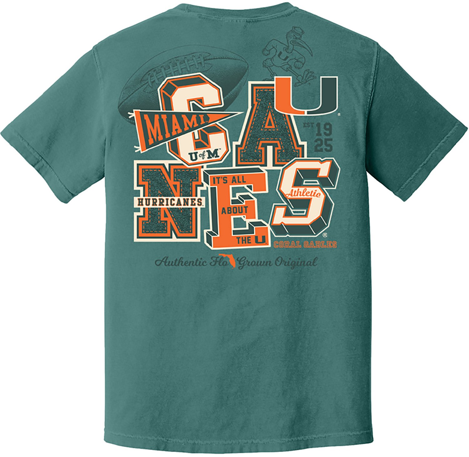 FLOGROWN Women's University of Miami Varsity Letters Graphic T-shirt
