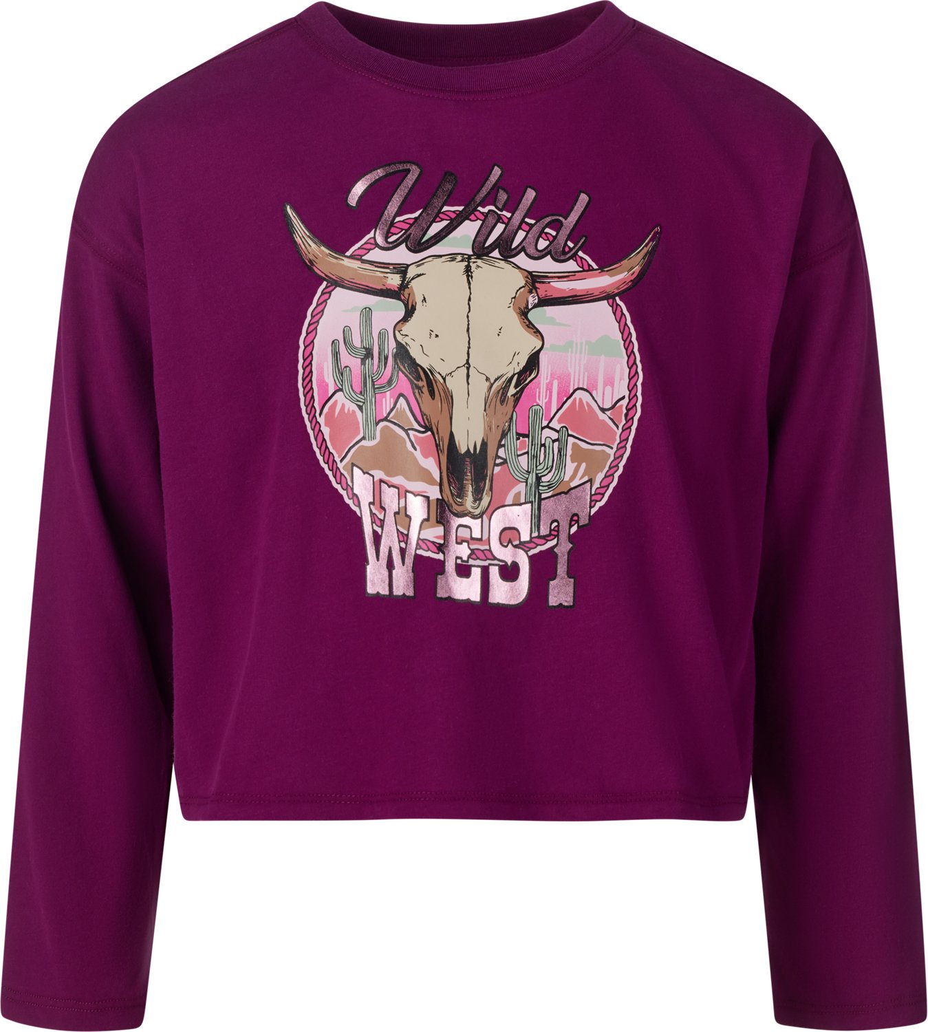 BCG Girls' Lifestyle Cotton Long Sleeve Wild West T-shirt