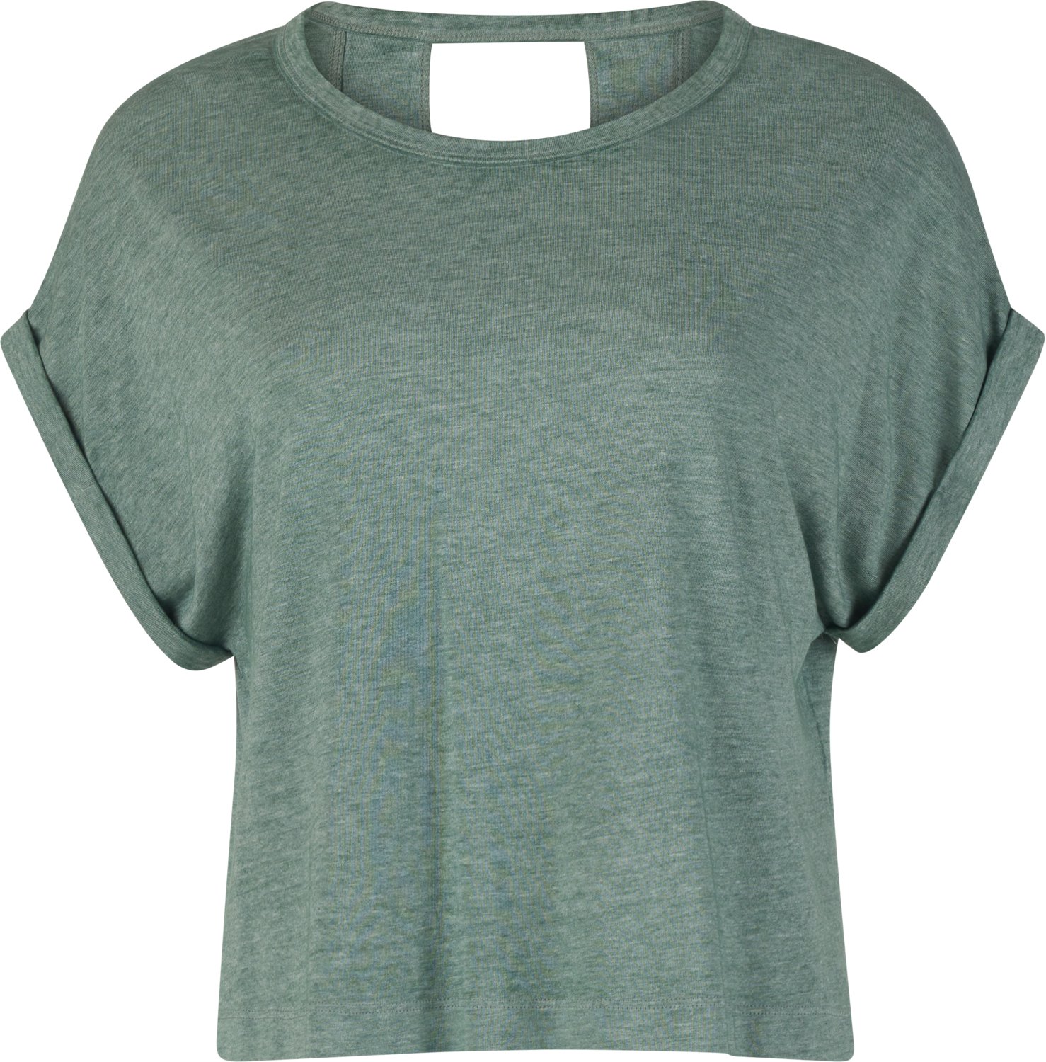 BCG Women's Keyhole Burnout Cropped Short Sleeve T-shirt