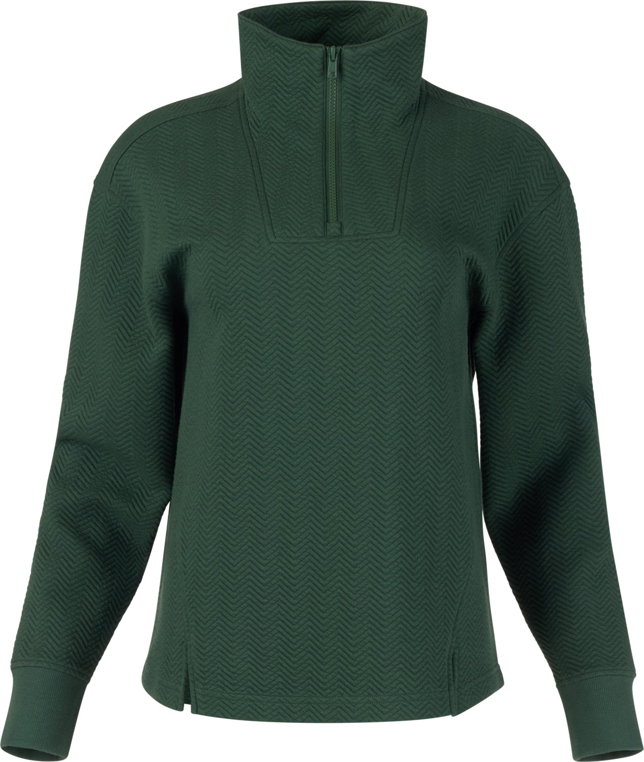 BCG Women's Chevron Quilted Quarter Zip Long Sleeve Top