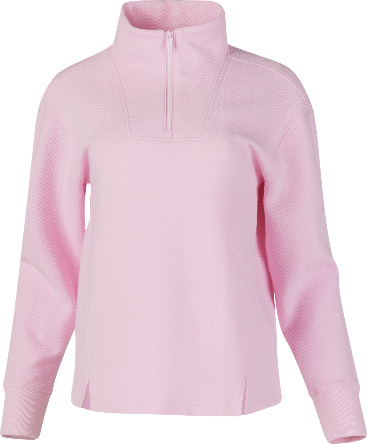 BCG Women's Chevron Quilted Quarter Zip Long Sleeve Top