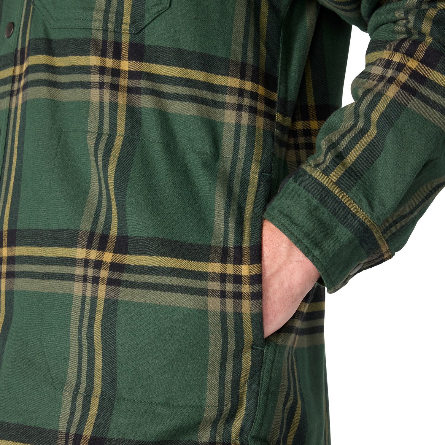 Carhartt Men's Rugged Flex Relaxed Fit Flannel Fleece Lined Hooded Shirt Jac - view number 6