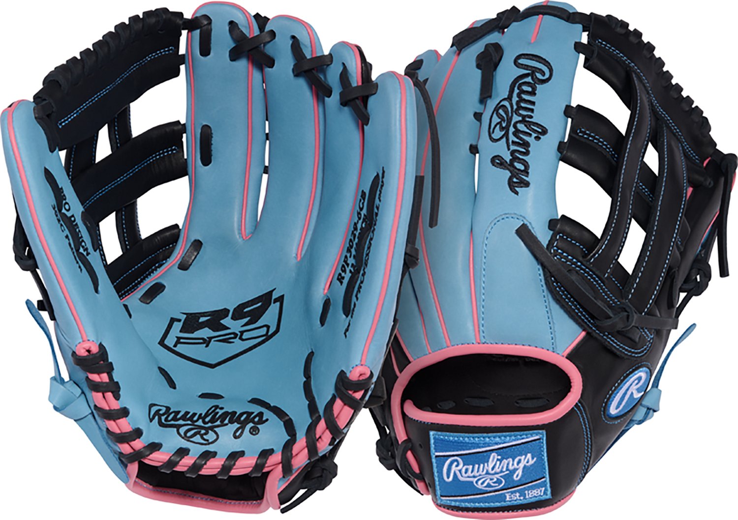 Rawlings 12.75" Adults' R9 Pro H-Web Outfield Fielding Baseball Glove