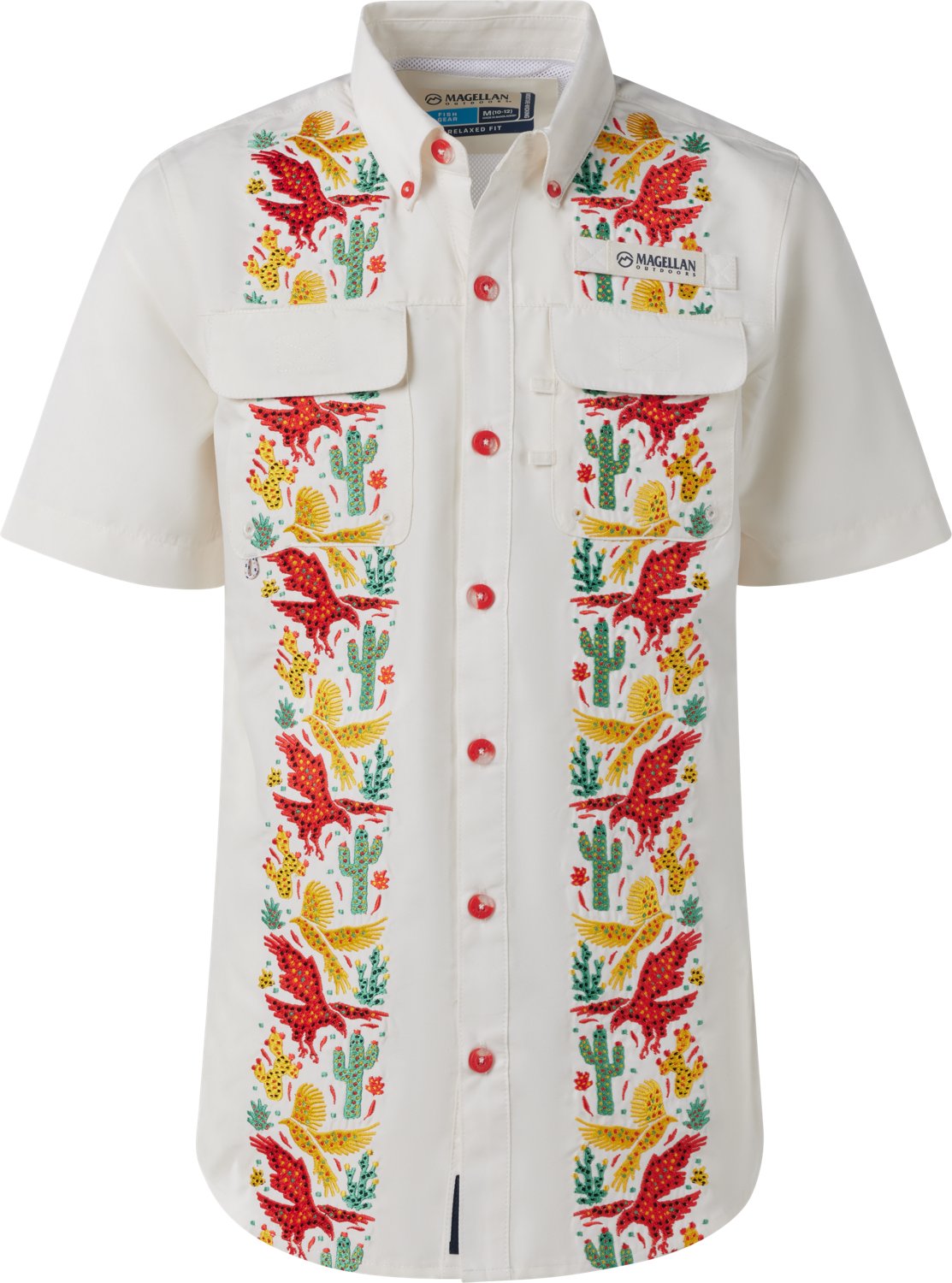Magellan Boys' Hispanic Heritage Eagle & Cacti Short Sleeve Guayabera