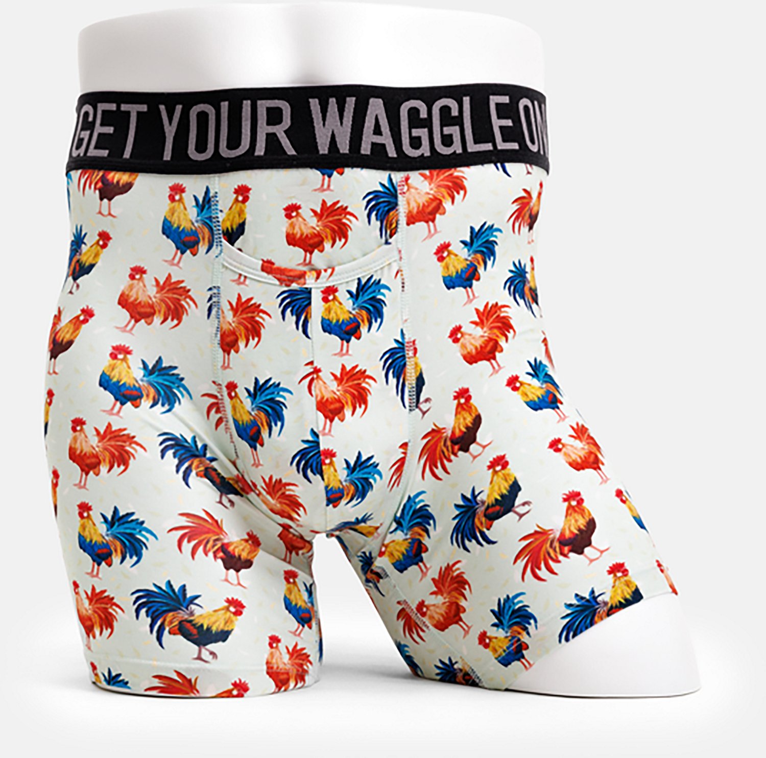 Waggle Men's Cocky Rooster Caddie Boxer Briefs