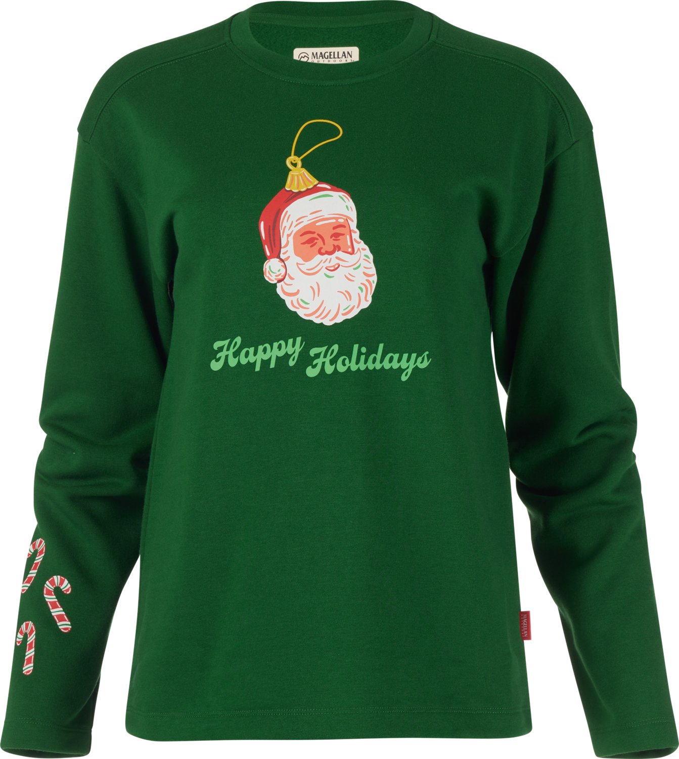 Magellan Outdoors Women's Holiday Ornament Fleece Crew Pullover