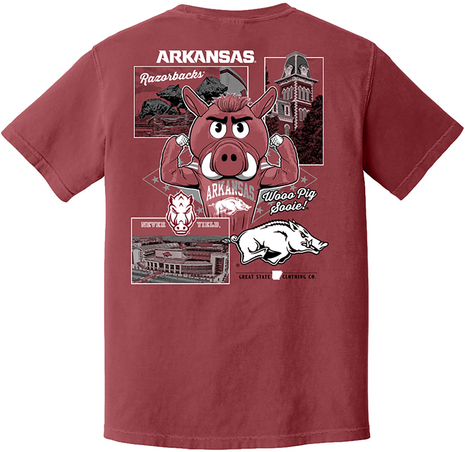 Great State Men's University of Arkansas Campus Poster Graphic T-shirt