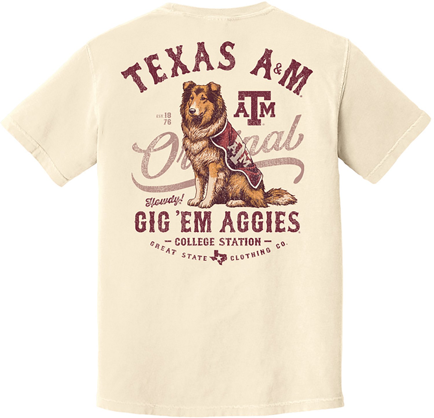 Great State Men's Texas A&M University Vintage Mascot Graphic T-shirt