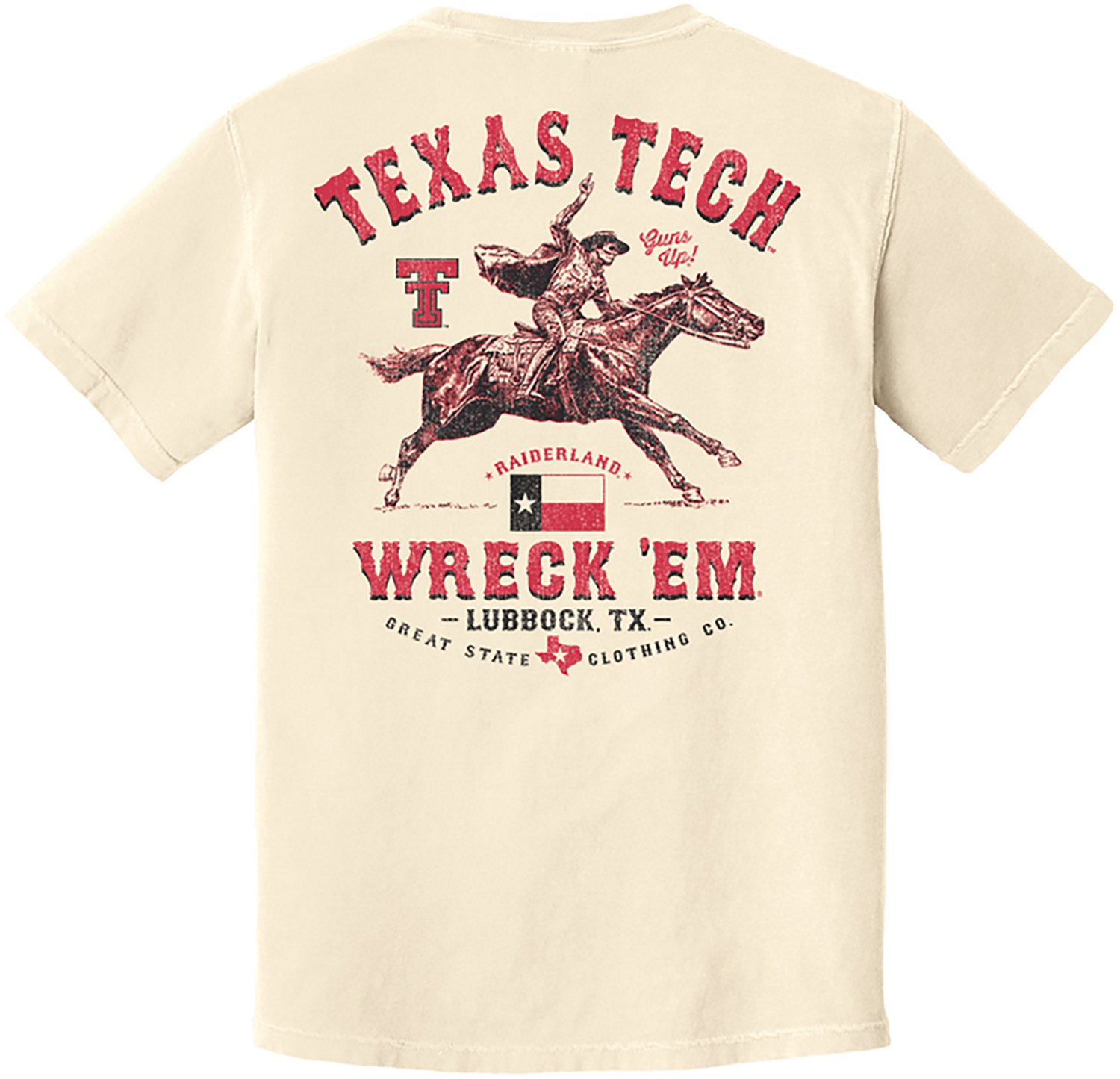 Great State Men's Texas Tech University Vintage Mascot Graphic T-shirt