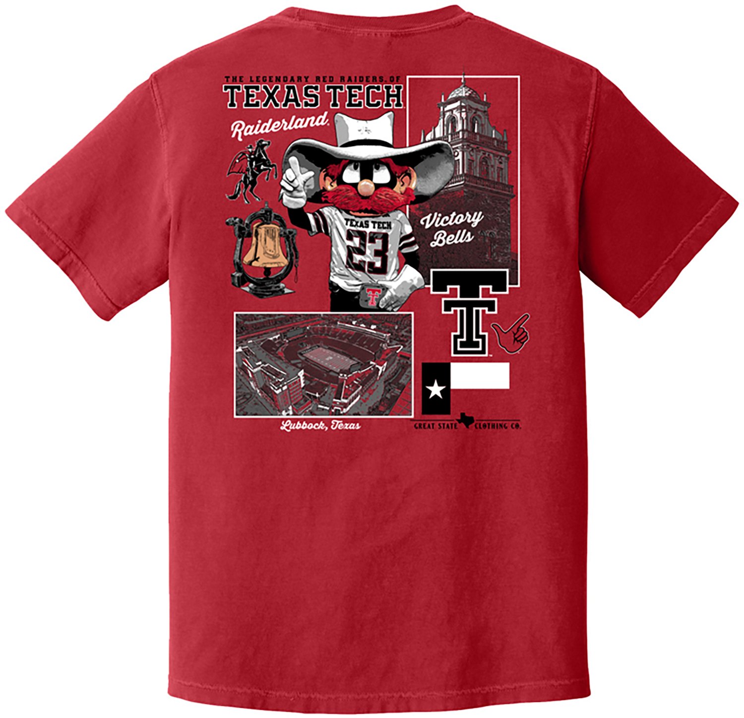Great State Men's Texas Tech University Campus Poster Graphic T-shirt