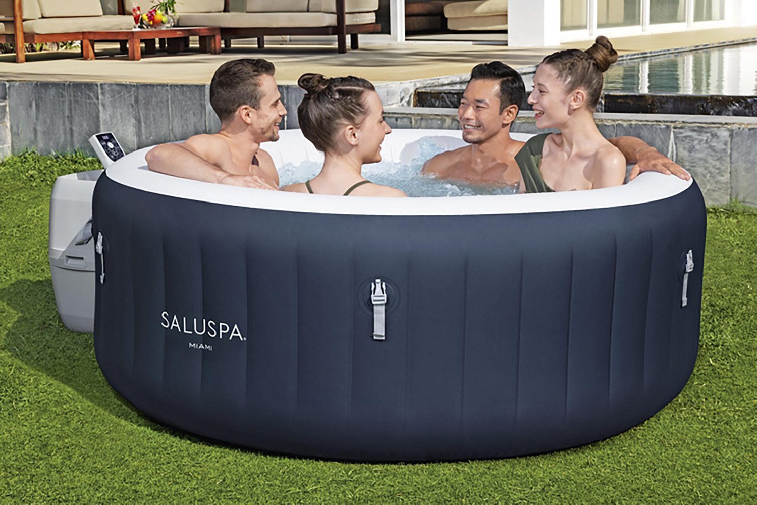 Bestway Miami Airjet 4 5 ft 9 in Round Spa | Academy