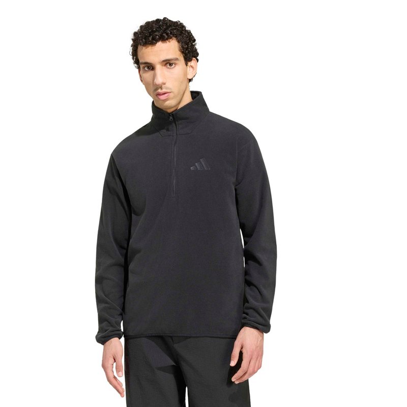 adidas Terrex Essentials Sweatshirt Mens Mock Neck Long Sleeve Active Quarter-Zip Pullover, Medium, Black