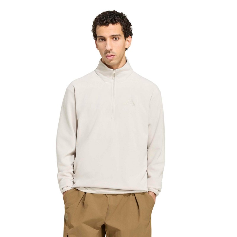 adidas Terrex Essentials Sweatshirt Mens Mock Neck Long Sleeve Active Quarter-Zip Pullover, X-large, Beige