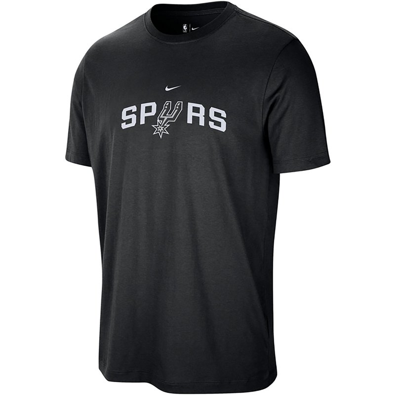 Nike Men's San Antonio Spurs Black Wordmark T-Shirt, Large