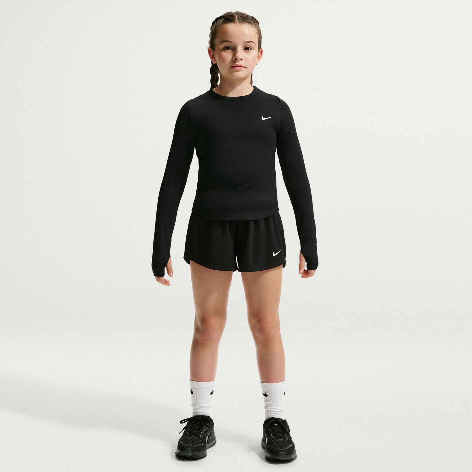 Nike Girls' Dri FIT Dash Long Sleeve Performance Top