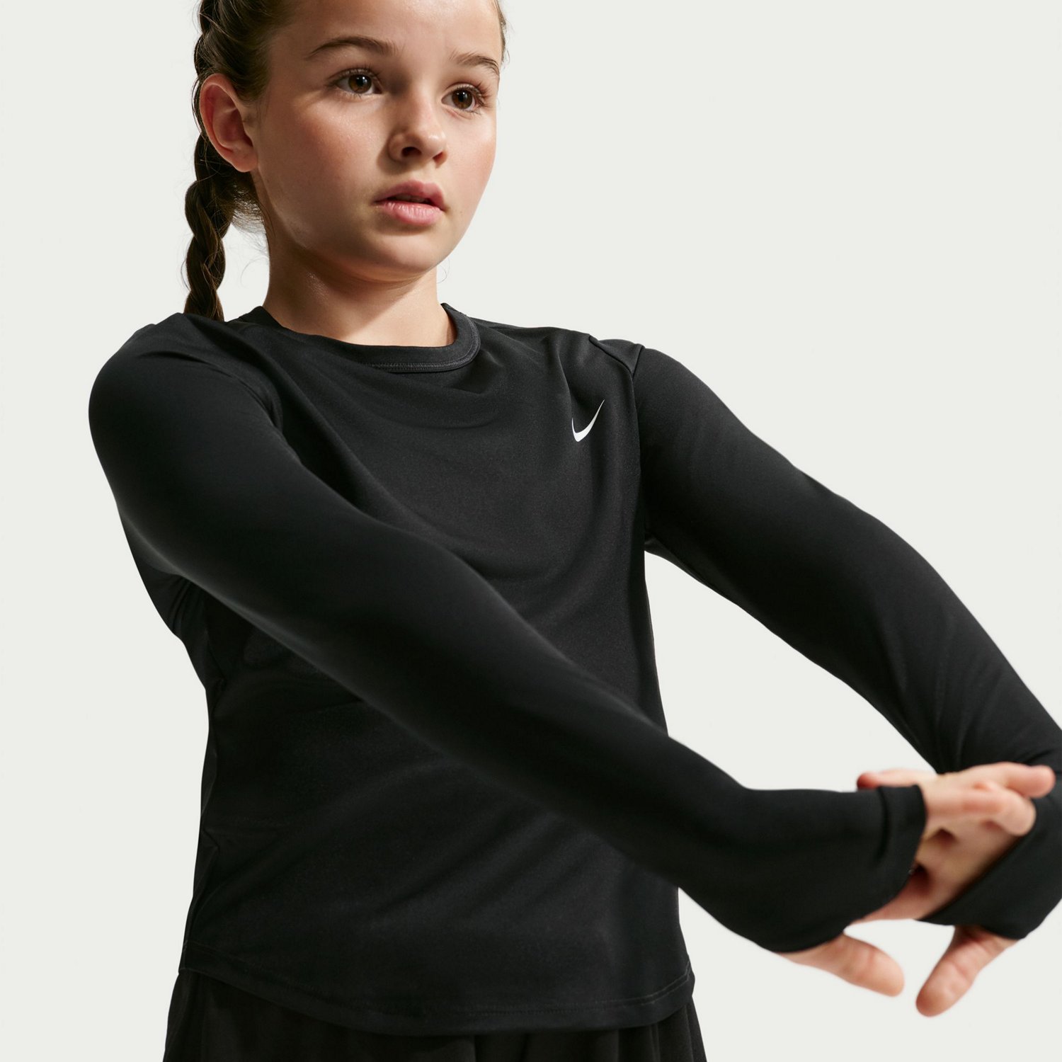 Nike Girls' Dri FIT Dash Long Sleeve Performance Top