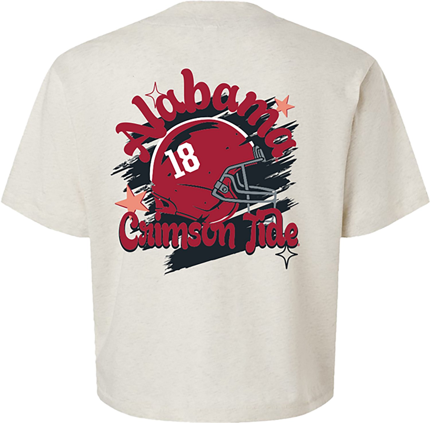 Image One Women's University of Alabama Groovy Helmet Boxy Graphic T-shirt