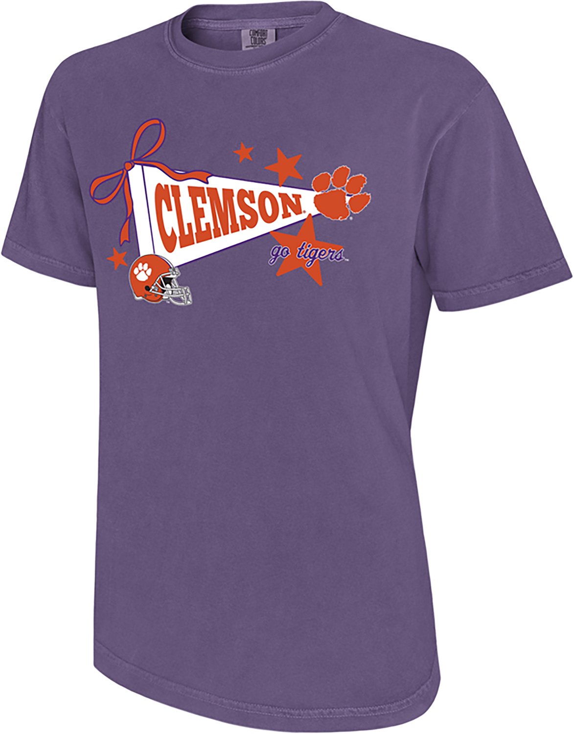 WILDCAT RETRO Women's Clemson University Pennant Star Graphic T-shirt