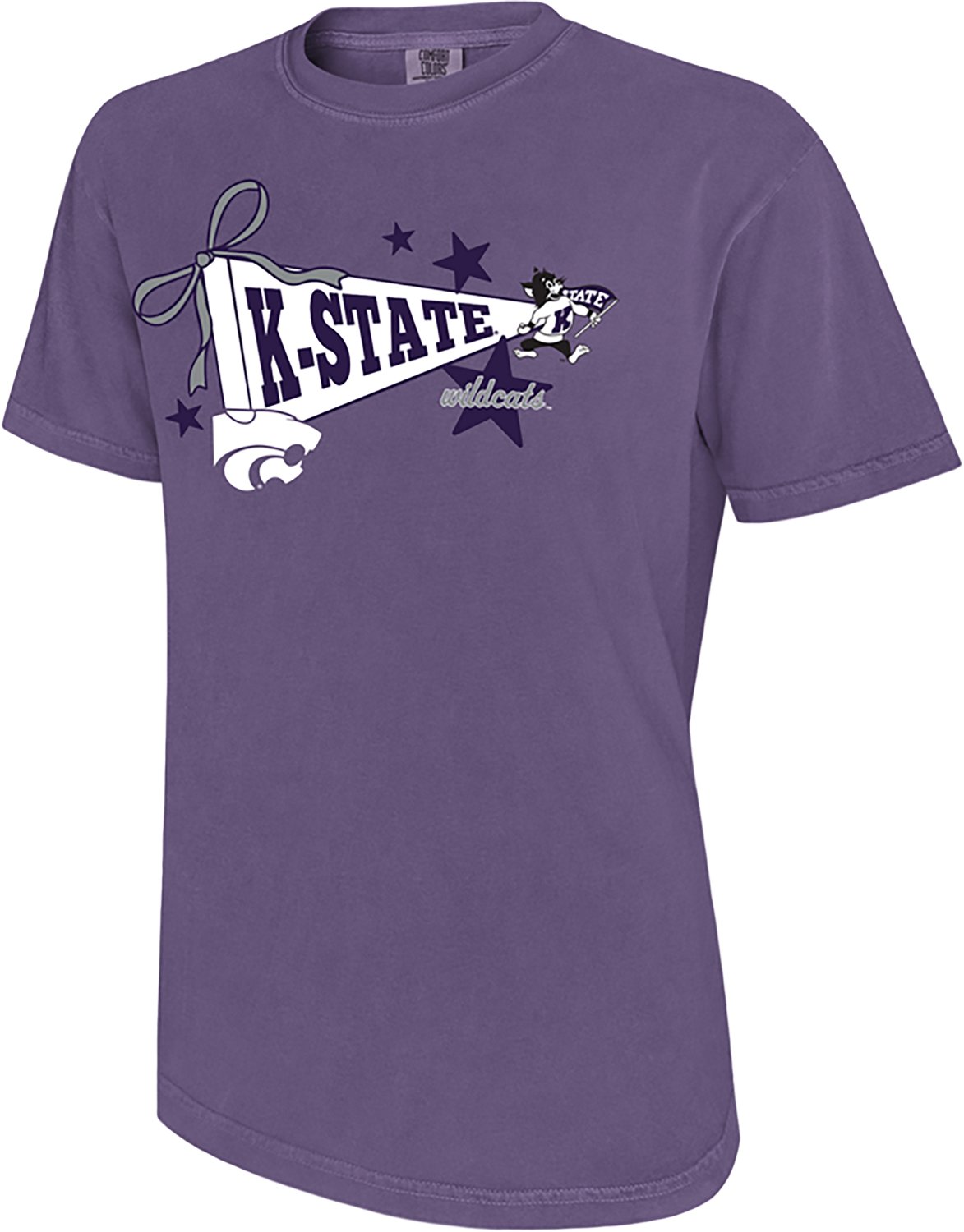 WILDCAT RETRO Women's Kansas State University Pennant Star Graphic T-shirt