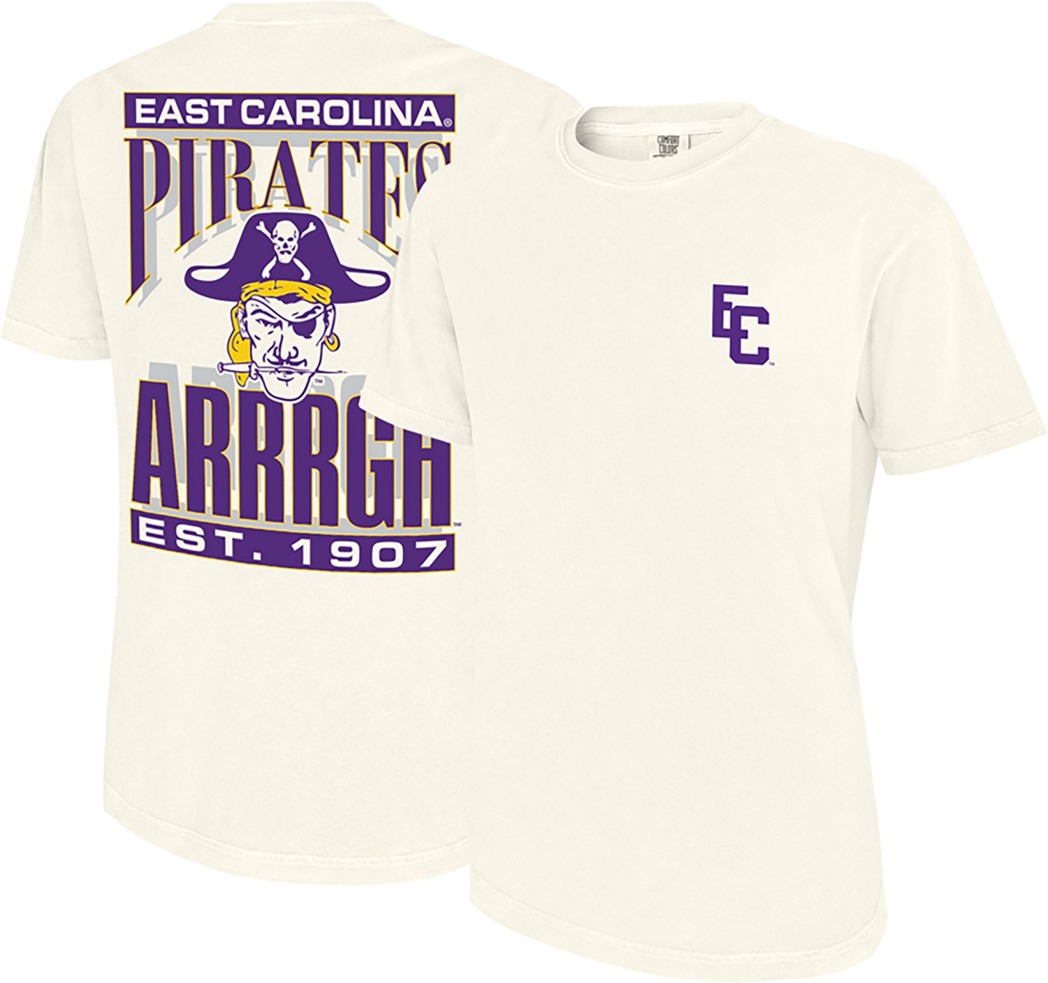 WILDCAT RETRO Men's East Carolina University School Arch Mascot Graphic T-shirt - view number 3