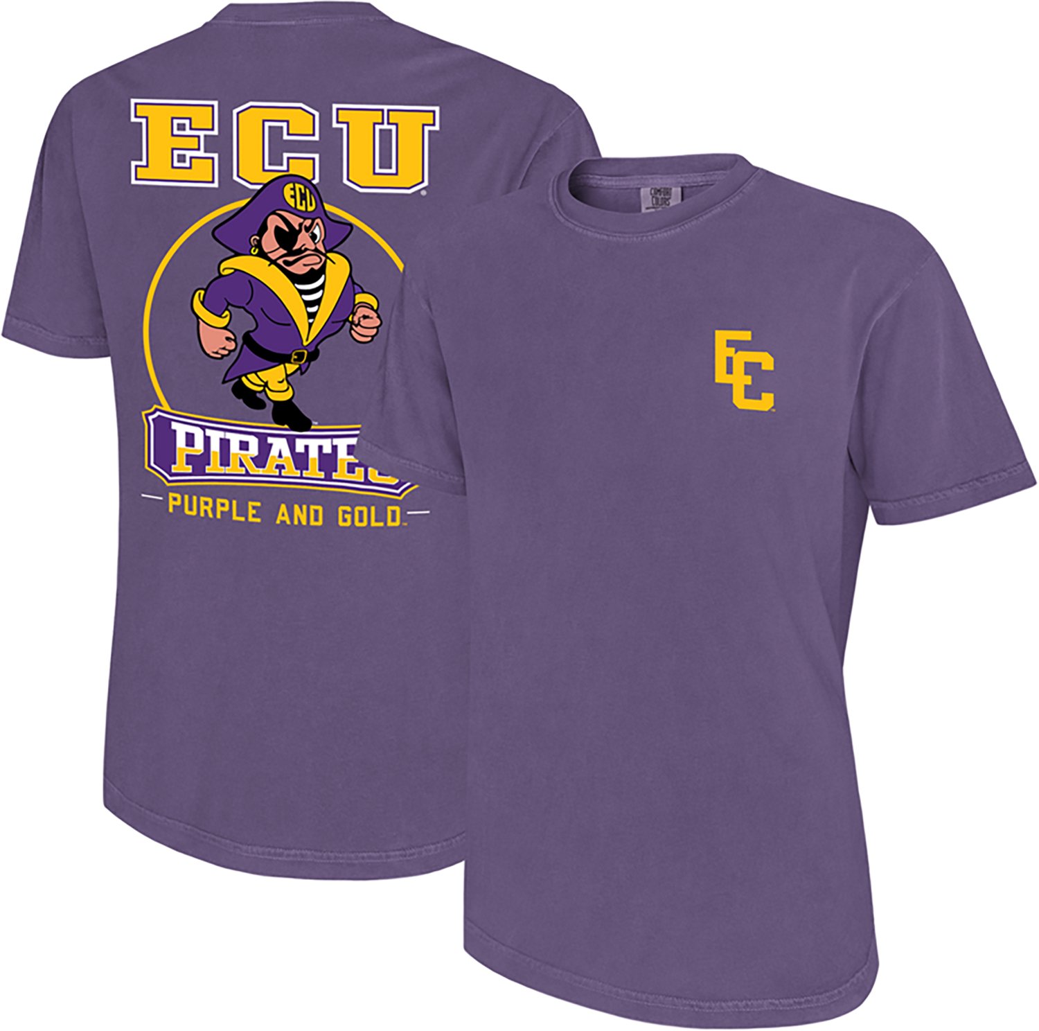 WILDCAT RETRO Men's East Carolina University Mascot Circle Graphic T-shirt - view number 3