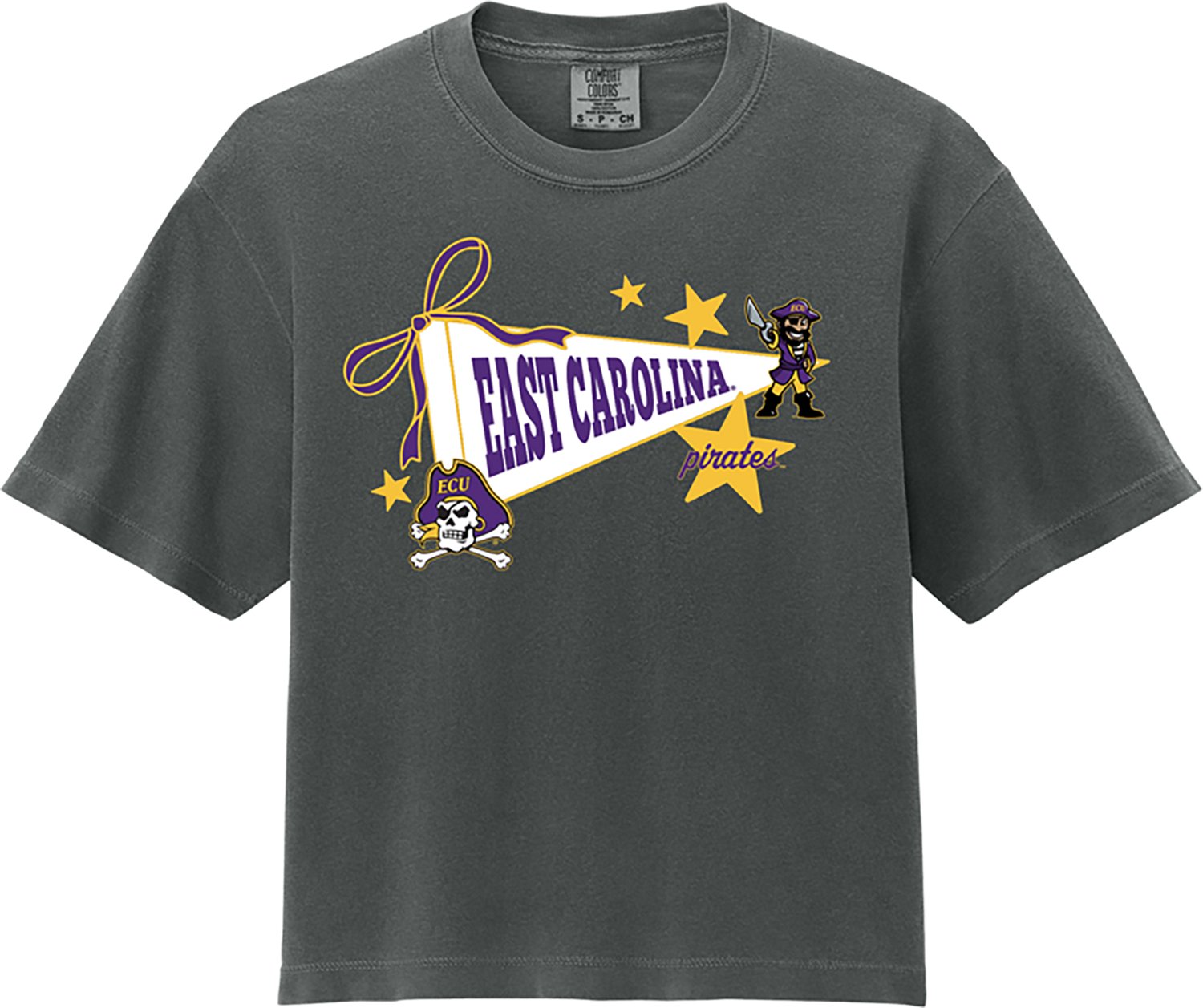 WILDCAT RETRO Women's East Carolina University Pennant Star Graphic T-shirt