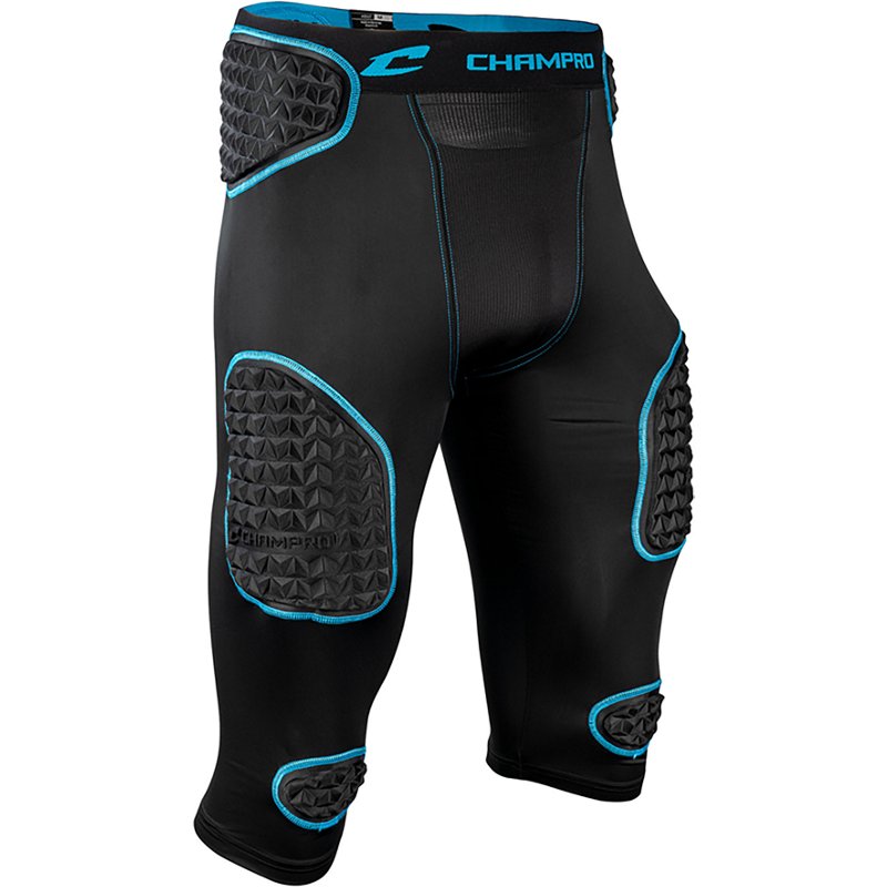 Champro Youth Bull Rush 7-Pad GIrdle, Medium, Black/Optic Blue
