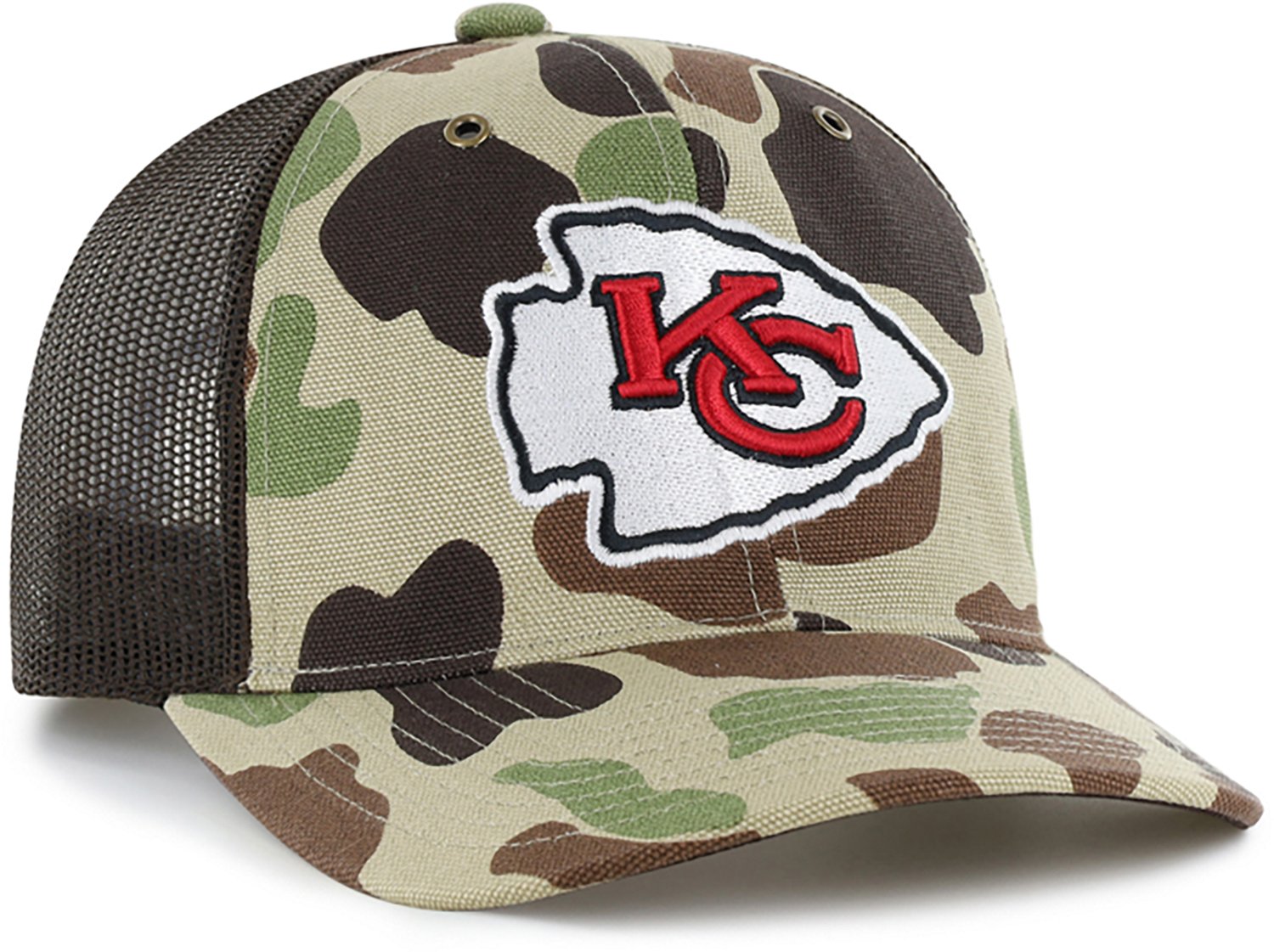 '47 Kansas City Chiefs Carhartt Duck Camo Trucker RF Cap - view number 3