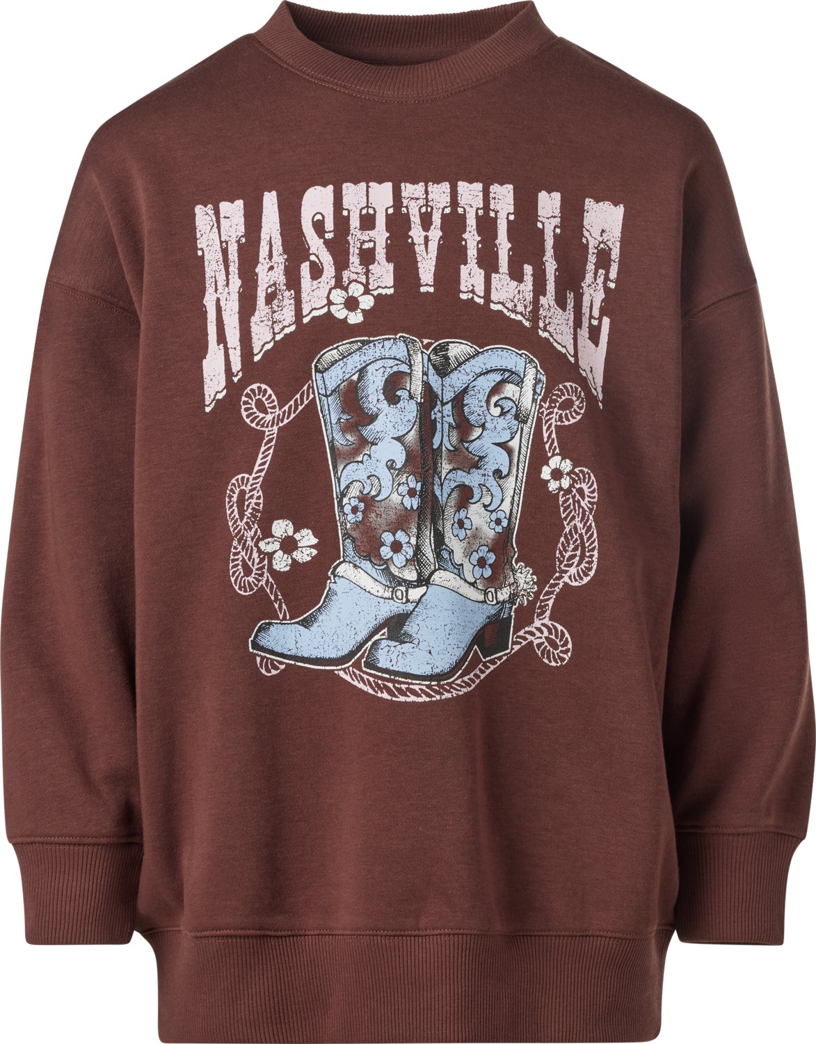BCG Girls' Lifestyle OS Fleece Pullover Nashville Sweatshirt