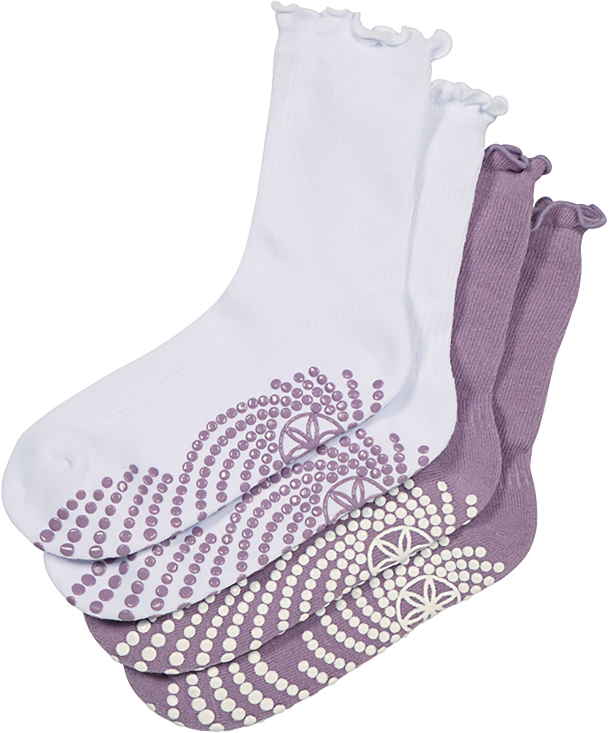 Gaiam Grippy Lettuce Half Crew Socks 2-Pack