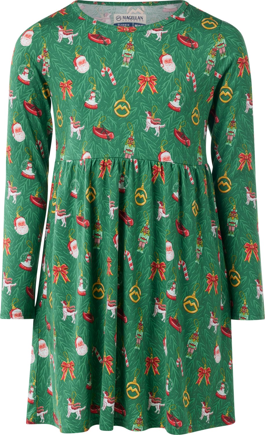 Magellan Outdoors Girls' Holiday Ornament Long Sleeve Dress - view number 3