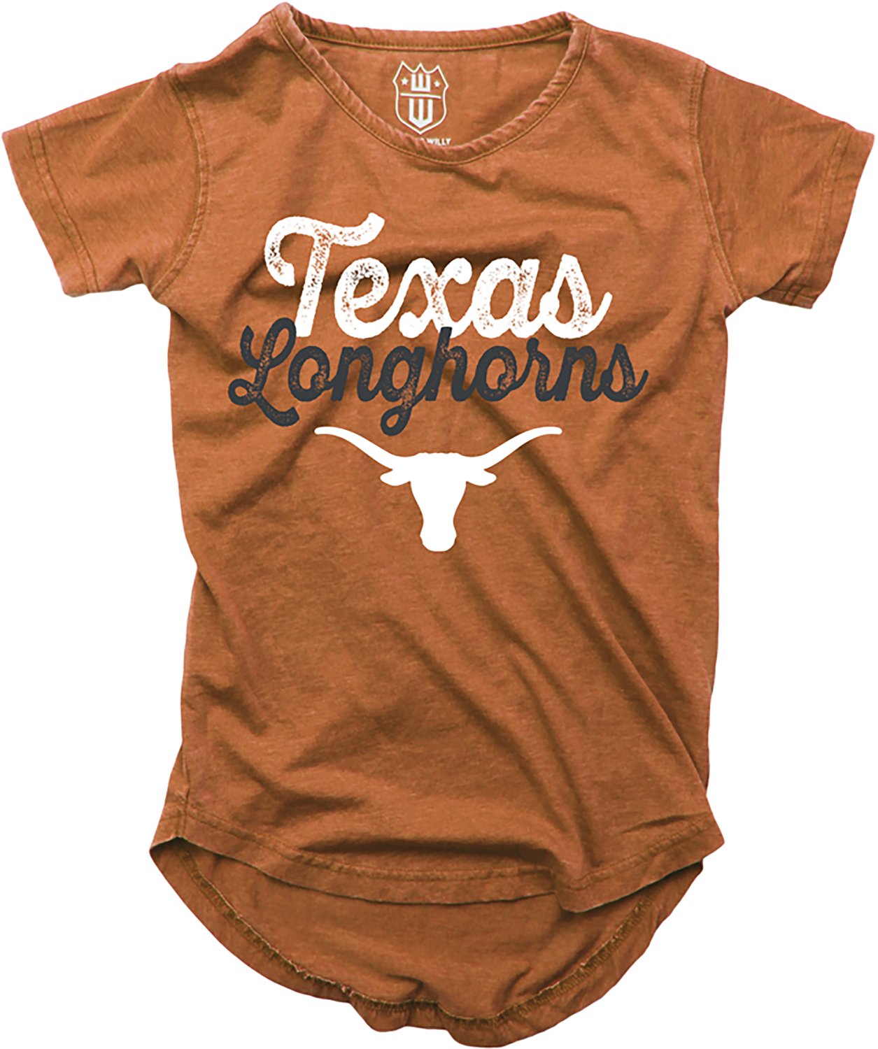 Wes & Willy Girls' Texas Longhorns School Script Burn Out Short Sleeve T-shirt
