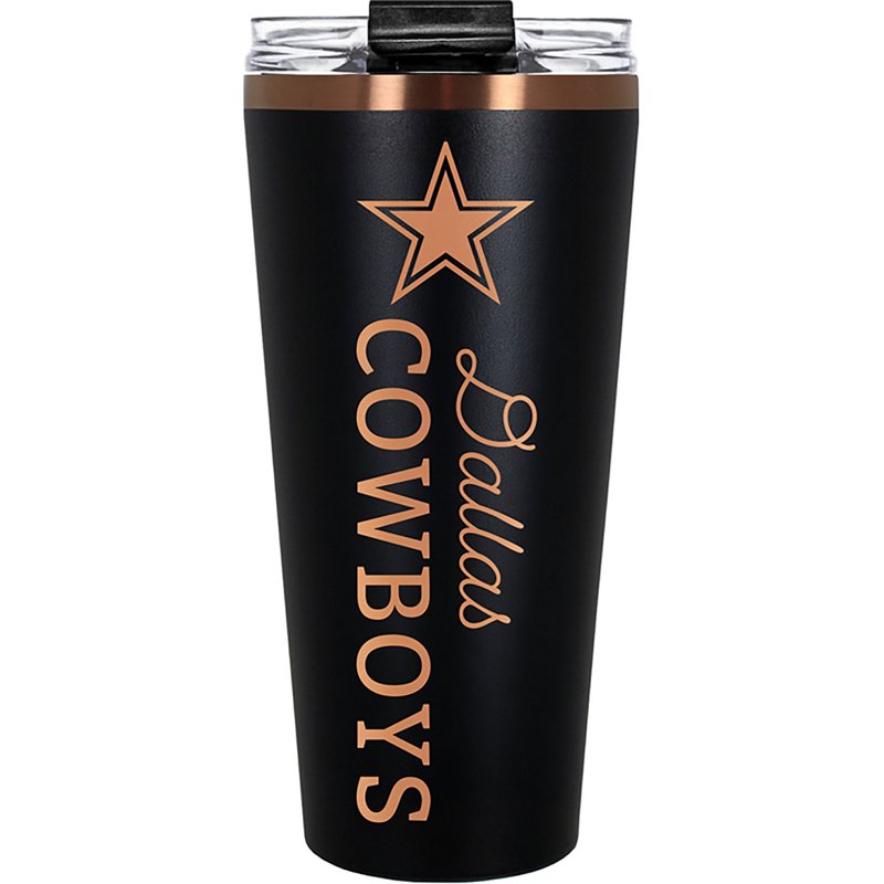 Great American Products Dallas Cowboys 32 oz Black and Copper Big Slim Tumbler